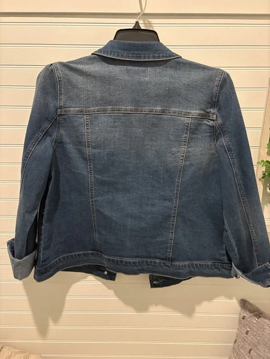 crown & ivy Classic Blue Denim Jacket with Button Front - Picture 5 of 7